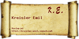 Kreisler Emil névjegykártya